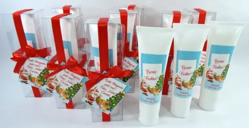 Lembrancinha de Natal Creme Hidratante na Bisnaga de 50 ml