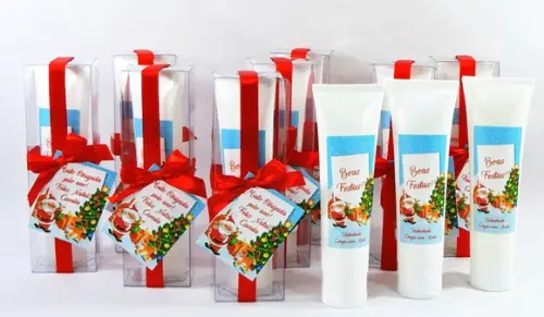 Lembrancinha de Natal Creme Hidratante na Bisnaga de 50 ml