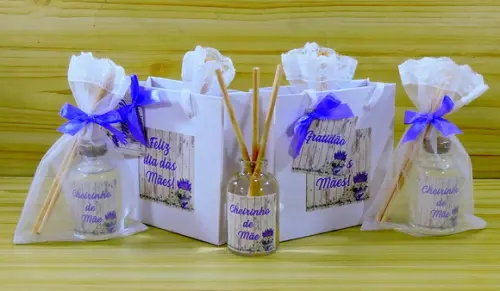 Lembrancinha do Dia das Mães Mini Aromatizante na Sacolinha
