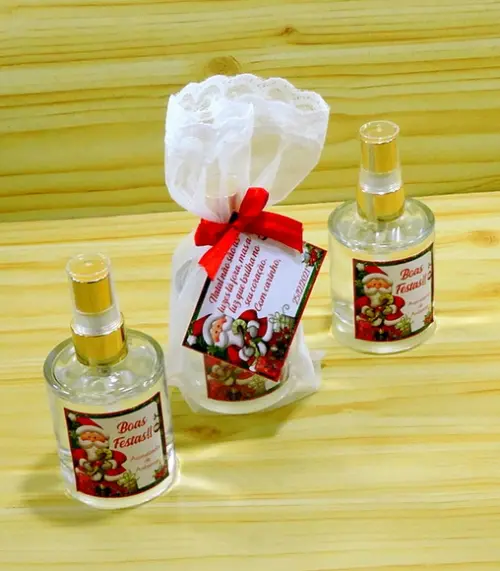 Lembrancinha Home Spray de Natal Amigo Secreto Amigo Oculto