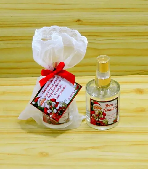 Lembrancinha Home Spray de Natal Amigo Secreto Amigo Oculto