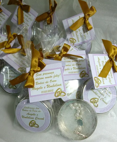 Lembrancinha Latinha Bodas de Ouro