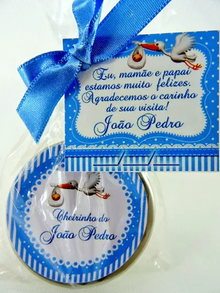 Lembrancinha Latinha com Pézinho Cegonha