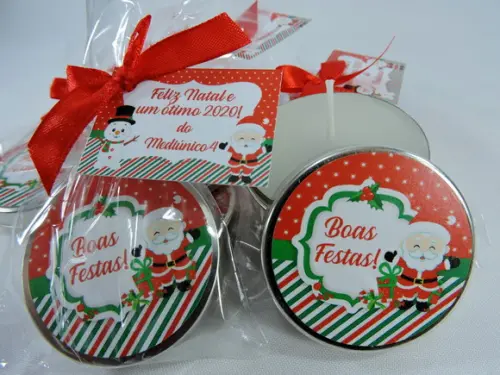 Lembrancinha Latinha com Velinha de Natal