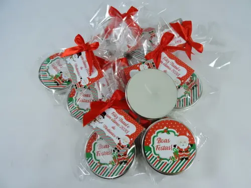Lembrancinha Latinha com Velinha de Natal