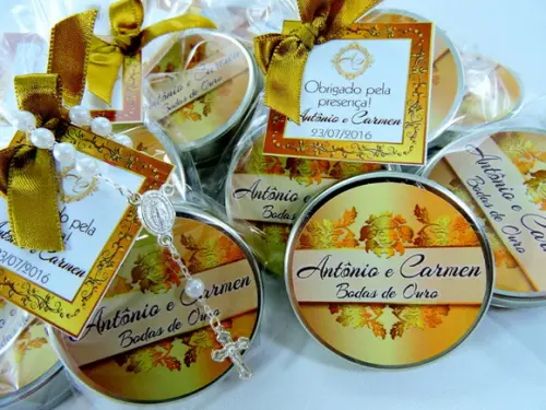 Lembrancinha Latinha Tercinho Bodas Ouro