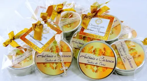 Lembrancinha Latinha Tercinho Bodas Ouro