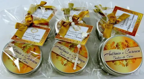 Lembrancinha Latinha Tercinho Bodas Ouro