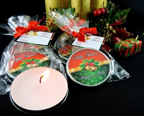 Lembrancinha Latinha Vela Natal Amigo Secreto Oculto Brinde