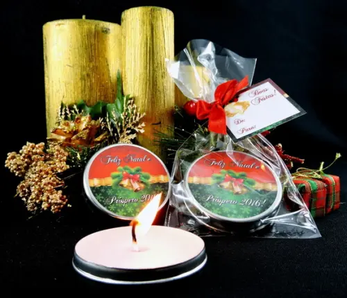Lembrancinha Latinha Vela Natal Amigo Secreto Oculto Brinde