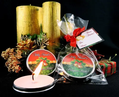 Lembrancinha Latinha Vela Natal Amigo Secreto Oculto Brinde