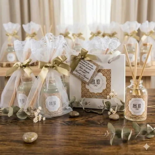 Lembrancinha Luxo Aromatizador com Organza e Sacola