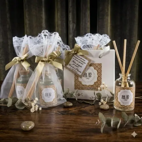 Lembrancinha Luxo Aromatizador com Organza e Sacola