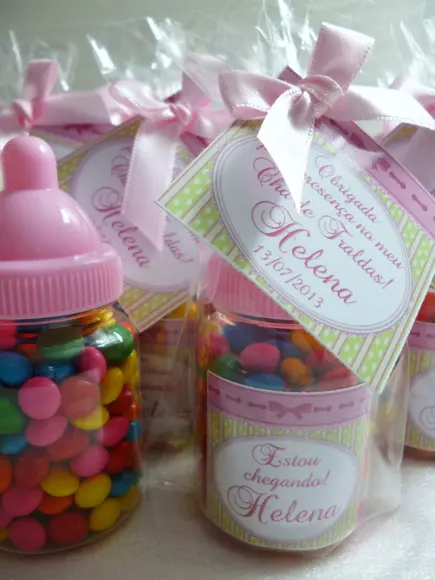 Lembrancinha Mamadeira de Bebê Confeti
