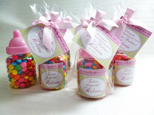 Lembrancinha Mamadeira de Bebê Confeti