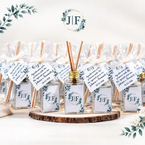 Lembrancinha Luxo Casamento Aromatizador 40ml Personalizado