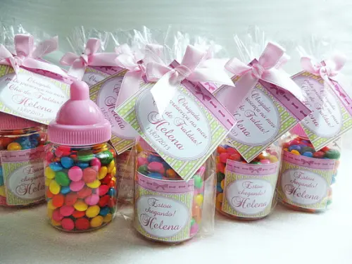 Lembrancinha Mamadeira de Bebê Confeti