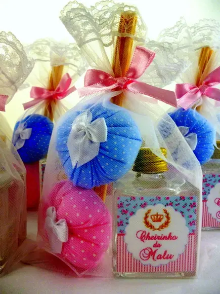 Lembrancinha Mini Aromatizador Varetas-rosa e Azul Coroa