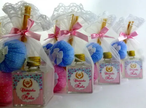 Lembrancinha Mini Aromatizador Varetas-rosa e Azul Coroa