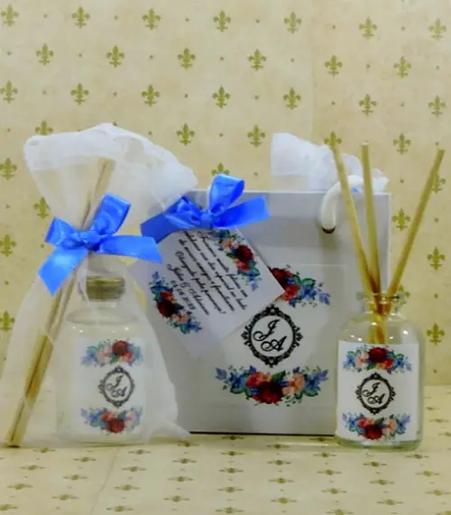 Lembrancinha Mini Difusor na Sacolinha Casamento Debutante