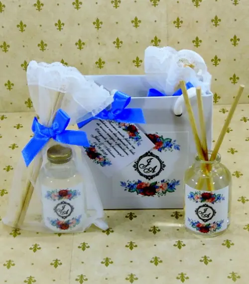 Lembrancinha Mini Difusor na Sacolinha Casamento Debutante