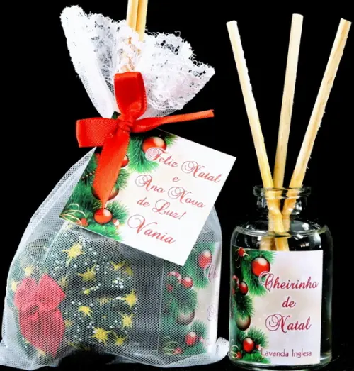 Lembrancinha Mini Difusor Sachê Natal Amigo Oculto Secreto