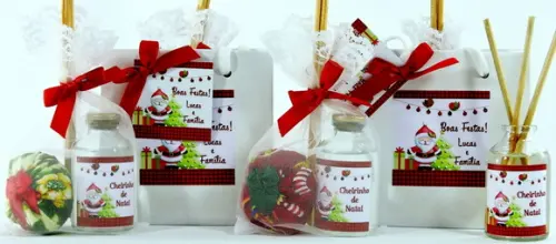 Lembrancinha Mini Difusor Sacolinha Natal Amigo Secreto