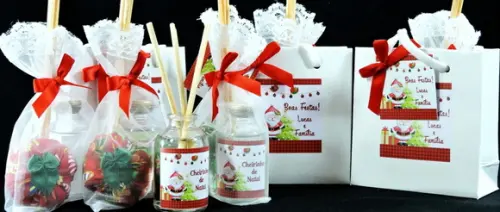 Lembrancinha Mini Difusor Sacolinha Natal Amigo Secreto