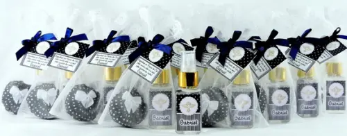 Lembrancinha Mini Home Spray Nascimento Sachê Aroma Organza