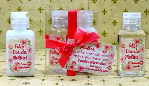 Lembrancinha Mini Kit Higiene Dia da Mulher Brinde