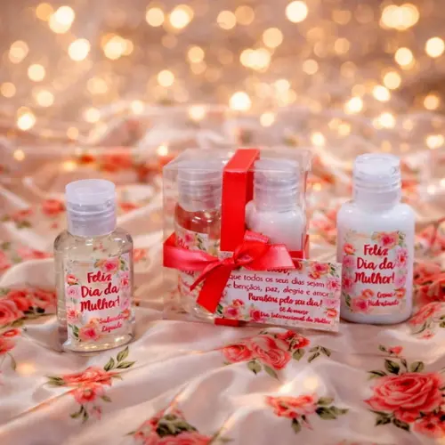 Lembrancinha Mini Kit Higiene Dia da Mulher Brinde