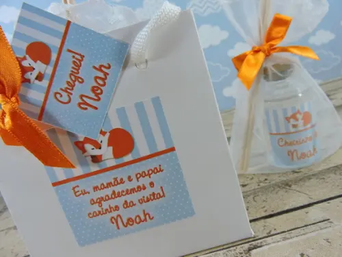 Lembrancinha Nascimento Aromatizador Sacolinha Raposinha