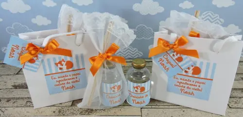 Lembrancinha Nascimento Aromatizador Sacolinha Raposinha