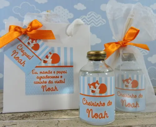 Lembrancinha Nascimento Aromatizador Sacolinha Raposinha