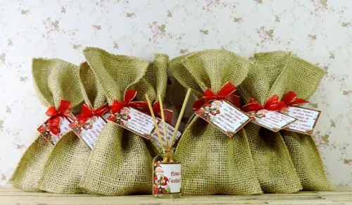 Lembrancinha Natal Aromatizante Varetas Difusor Juta Aroma