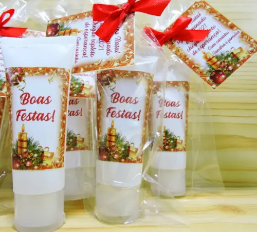 Lembrancinha Natal Hidratante na Bisnaga 40 ml no Saquinho