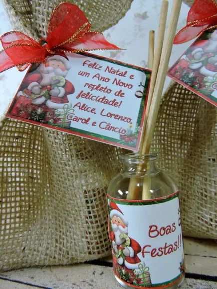 Lembrancinha Natal Aromatizante Varetas Difusor Juta Aroma