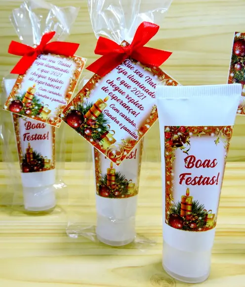 Lembrancinha Natal Hidratante na Bisnaga 40 ml no Saquinho