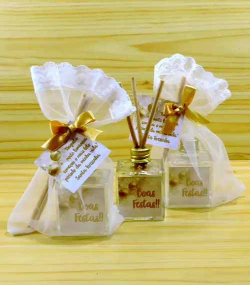 Lembrancinha Natal Mini Difusor Cubo Aromatizante Vareta