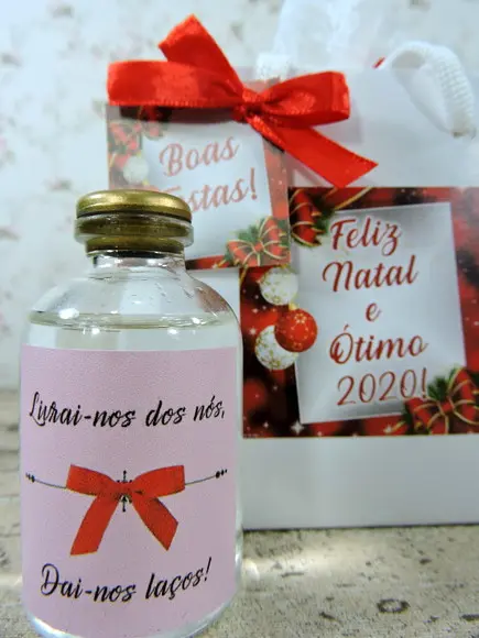 Lembrancinha Natal Mini Aromatizante Sacolinha Branca Brinde