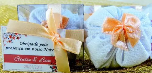 Lembrancinha Noivado Sachê na Caixinha Noivado Casamento