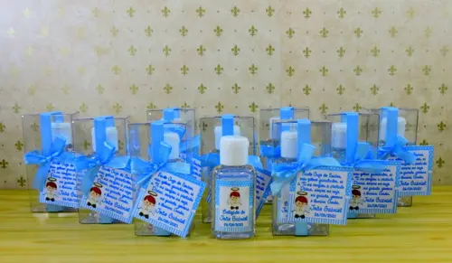 Lembrancinha Personalizada Batizado Álcool Gel Anjinho