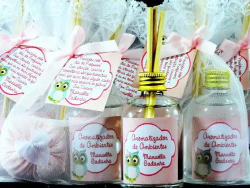 Lembrancinha Personalizada Aromatizador e Sachê Corujinha