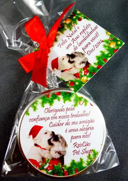 Lembrancinha Pet Natal Cachorrinho Noel Brinde Personalizado