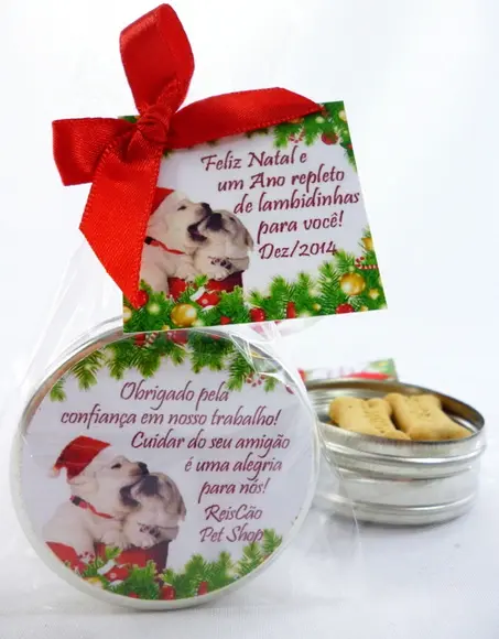 Lembrancinha Pet Natal Cachorrinho Noel Brinde Personalizado