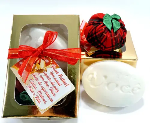 Lembrancinha Sabonete Sachê Caixa Natal Amigo Secreto Oculto