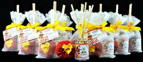 Lembrancinha Sachê e Mini Aromatizador Joaninha
