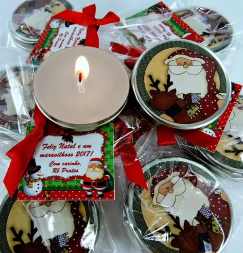 Lembrancinha Vela de Natal na Latinha