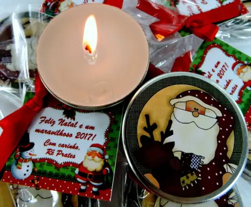 Lembrancinha Vela de Natal na Latinha