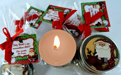 Lembrancinha Vela de Natal na Latinha